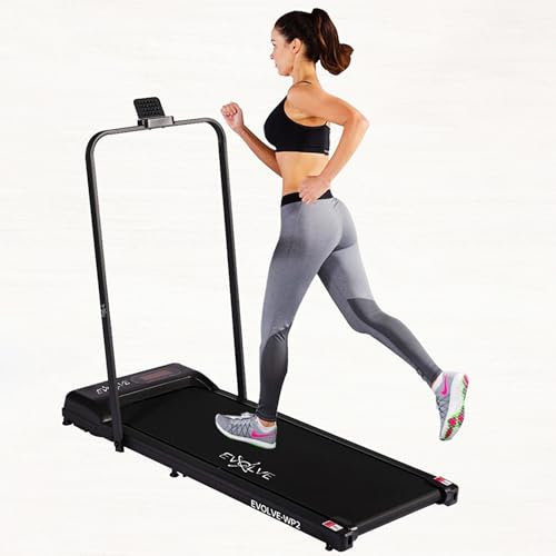 EVOLVE Walking Pad Treadmill, Foldable Under Desk Treadmill with Handle, 2.5HP Motor, 10km/hr, LED Display, Bluetooth, Folding Walking Pad for Home Office, 245 lb Capacity, walking pad with handle.
