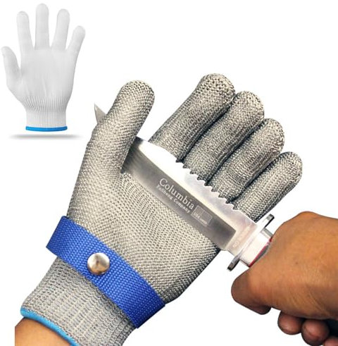 Guantes de cocina resistentes a cortes, guantes de trabajo resistentes a cortes de nivel 9, alambre de acero inoxidable, guante de carnicero, guante de ostra, para manipulación de alimentos