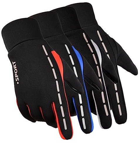GRIRIW wasserdichte Warme rutschfeste Winddichte Atmungsaktive Handschuhe Mit Touchscreen Für Wandern Camping Radfahren Skifahren Rot Größe L
