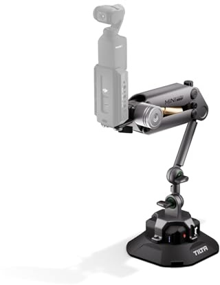 Tilta Hydra Alien Mini Kit de Ventosa electrónica, Gris Titanio, Compatible con dji Pocket 3 y Otras cámaras de acción/teléfonos Inteligentes, amortiguación hidráulica, Brazo Ajustable