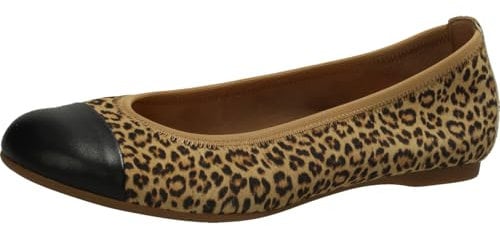 Gabor Damen Klassische Ballerinas, Frauen Flats,Best Fitting,Sommerschuhe,Slipper,Ballerina-Schuhe,Ballett-Schuhe,Natur/schwarz,38.5 EU / 5.5 UK