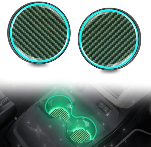 Posavasos para coche, soporte para bebidas, 2 unidades, antideslizante, luminoso, universal interior, impermeable, para soporte de bebidas en el coche