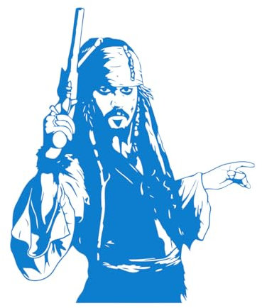 Wandaufkleber „Captain Jack Sparrow“, Vinyl, Piratenkunst, Abenteuerfilm, Dekoration für Zuhause, klein – 57 x 69 cm
