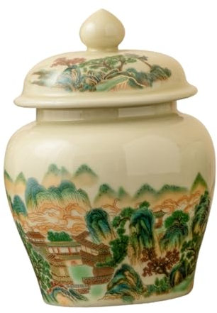 MAGICLULU Luftdichte Teedose Aus Porzellan Dekoratives Küchengefäß Mit Vintage-Deckel Zur Aufbewahrung Von Tee Kaffee Und Lebensmitteln Chinesisches Design