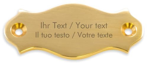 Petite plaque en laiton avec gravure personnalisée – 62 x 22 mm, incurvée – Plaque de porte, plaque nominative, plaque de sonnette en laiton avec votre propre texte