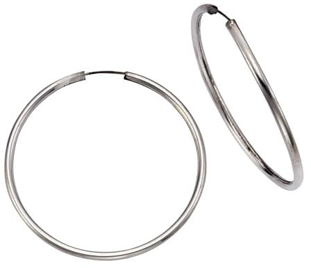 Creolen 925/- Sterling Silber rhodiniert 4,0 cm