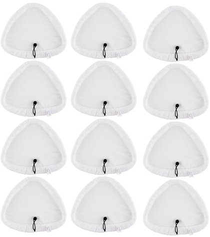 Sgizoku 12PCS Universal Triangular Steam Mop Pads Compatible with H2O Steam Cleaners:for H20 HD/X5 Microfiber Cloths Covers Replacement for Vax/Viledas/Russell Cleaning Mop Pad Washable Reusable