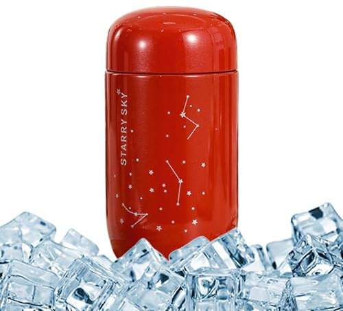 Youngwier Botellas Térmicas | Pequeña Cantimplora Estrellada Deportiva - Termo Doble Pared Al Vacío Para Niños, Escolar, Guardería, Camping Y Viajes