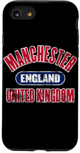 Manchester England United Kingdom Distressed Print Case for iPhone SE (2020) / 7 / 8