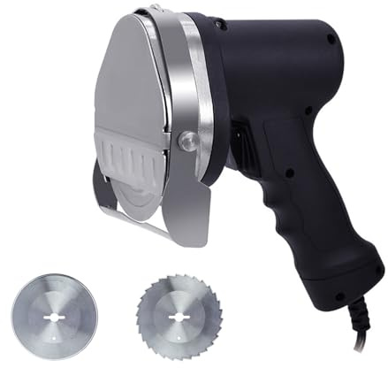 Tasofac Electric Kebab Slicer, 80W Electric Kebab Meat Knife 304 Stainless Steel Portable, with Two Blades (Disc + Gear); 2800-3000r/min, Blade Protector, Adjusted Thickness 0-8mm.
