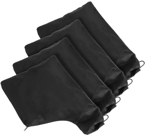 Ymapinc 4PCS Dust Collector Bags, Black Polyester Filter Bag with Steel Ring Opening for Table Saw, 225 Miter Saw Dust Collection Accessories