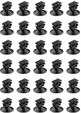 Aquarium Suction Cups | 30 Pieces Aquarium Clamps with Suction Cups, Cable Holder for Fish Tank – for Air Pump Power Cable Wire Cable Tube Tube Aircraft LED Strips Decoration