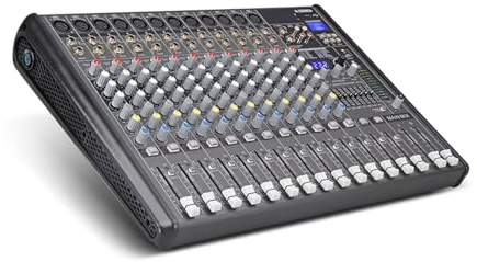 Audiomixer, Professioneller PRO 12-Kanal-Studiomixer mit 256 DSP-Soundeffekten – DJ-Sound-Controller-Schnittstelle für Studio-Karaoke