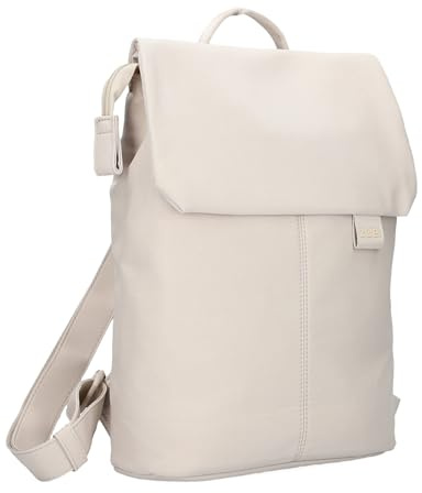 Zwei MADEMOISELLE.TEX MRTX13 Damen Rucksack, 7 L City-Rucksack mit Reißverschlussfach & gepolstertem Tabletfach, Verschlussklappe mit Magneten (sand)