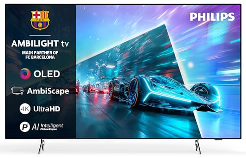 PHILIPS Ambilight TV 55OLED761/12 55 Zoll 4K OLED Smart TV | P5-AI Perfect Picture Engine, Ultra HD, Google TV, Dolby Vision und Atmos Sound