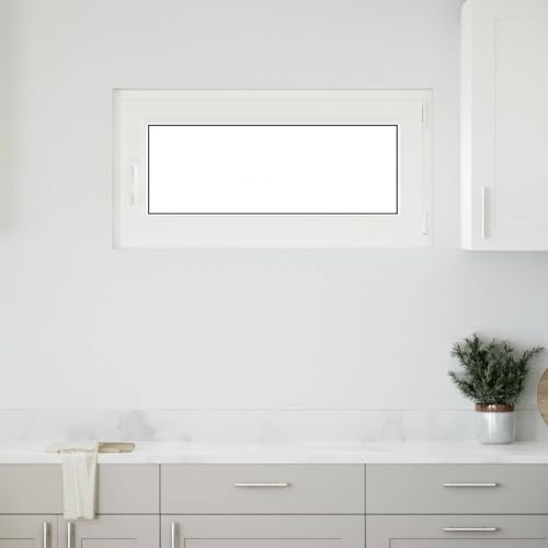 Ordellia RISOR Ventana de sótano de 100 x 50 cm de PVC y cristal en color blanco, ventana giratoria con cristal aislante, marco de 60 mm, sistema de 5 cámaras para aislamiento, ventilación y