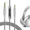 Geekria QuickFit Cable de Audio con Micrófono Compatible con Bose QC45, QC35 II, QC25, 700, SoundLink II Auriculares, 2.5mm Cable Estéreo de Repuesto con Micrófono en línea y Control de Volumen(1.2m)
