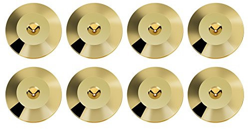 Zerone 8 pcs 25 x 4 mm Universel en cuivre Enceinte Pointes Coussinets Haut-Parleur Chocs Base Pad Isolation Support Pieds Cône Base Tapis de Sol Disc