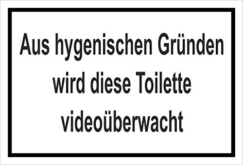 Melis-Folienwerkstatt Aufkleber - Toilette Video-überwacht- 30x20cm – S00348-021-A 20 VAR