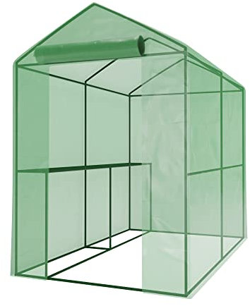 Générique Serre de Jardin 2m² - bâche armée - avec étagères et Porte zipée