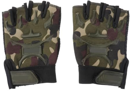 Lioobo Halbfinger-Handschuhe für Kinder, Camouflage, 1 Paar
