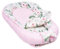 PALULLI® Babynest, multifunktionales Kuschelnest mit Weiches zusätzlicher Matratze, Kokon, Nestchen, Babybett, Reisebett für Neugeborene, 100% Baumwolle Oeko-TEX … (Gärten Rosa)
