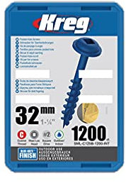 KREG SMLC125B1200EUR BLUEKOTE Lot de 1200 vis à tête ronde 32 mm