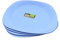 ECO 4 Pc Unbreakable Flat 27 x 27 cm Blue Round Plastic Plates | Small Bright Flat Kids Plates | Stackable Plastic Plates Reusable for Birthdays, Picnic, BBQ & Parties (Blue, Large)