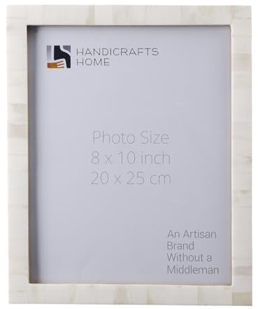 Handicrafts Home 8x10 Picture Frames - Vintage Style Wall Hanging & Desk Decor – Farmhouse Photo Frames Ideal for Living Room Office & Home Decor Picture Frame for Family Pictures & Wall Decor, White
