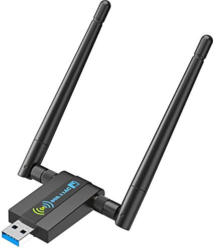 Wireless USB WiFi Adapter für PC: 1300Mbps WiFi USB, 802.11AC WiFi Adapter für Desktop PC, Dual Band WiFi Dongle Wireless Adapter für WIN7 8 10 11 XP MAC Linux, USB Computer Netzwerk Adapter apters
