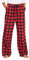LAPASA Damen Pyjamahose Loungehose Schlafanzughose Freizeithose Baumwolle Flanell L54 L74 (X-Large, Rotes + Schwarz)