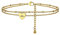 Bracelet de Cheville Initiale Dore Blanc-Gravé Double Chaines de Cheville Plaque Or Pied Femme Acier Petit Pendentif Coeur Lettre Grave Fille Fine Alphabet Bijoux Plage Ete Vacance Cadeau Maman