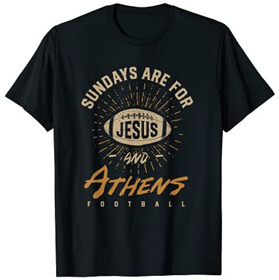 Sonntage sind für Jesus und Athens Football Georgia Hometown T-Shirt
