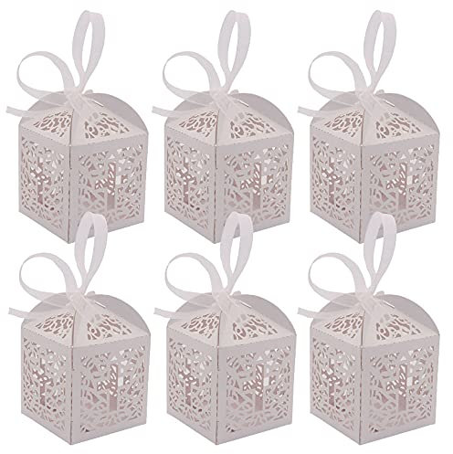 30 Stück Geschenkboxen aus Weißem Karton, Quadratische Geschenkboxen aus Karton, Süßigkeiten Geschenkboxen, Geschenkbox Klein Weihnachten, für Hochzeitsfeiern, Jahrestag, Brautpartys, Weihnachten