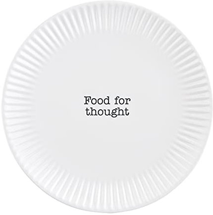 Mud Pie Plato de ensalada de melamina Circa, blanco, pensamiento, 7.5 pulgadas de diámetro