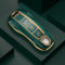 ontto TPU Autoschlüssel Hülle Passt für Porsche Cayenne 958 911 996 Macan Panamera 997 987 GT3 Cayman Fernbedienung Cover Schlüsselanhänger Schutzhülle Schlüsselcover Schlüsselbox-Dunkelgrün