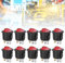 10 Uds Mini Interruptor Basculante Grande Redondo 3 Pines Luz Roja KCD1 Utilizado para Interruptores de Electrodomésticos