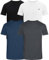 JRC Just Royal Clothing Pack of 4 Mens Short Sleeve Crewneck T-Shirts, Casual Round Neck Tops (White, Black, Mid Night, Charcoal, XL)