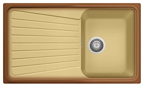 Plados Lavello in quarzo da cucina incasso SP0791 vasca singola più scolapiatti - Terra di Francia