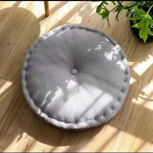 NeuWee Sitzkissen Rund, Weich Dicker Stuhlkissen 40 x 40 x 10 cm, Atmungsaktiv Waschbare Bodenkissen mit Griff für Stuhl und Boden, Füllung aus PP-Baumwolle