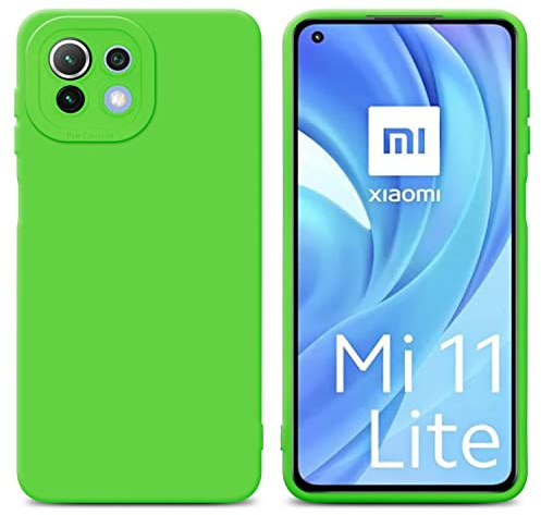 Cadorabo Hülle kompatibel mit Xiaomi Mi 11 LITE (4G 5G) 11 LITE NE Schutzhülle TPU Silikon Case Liquid Design mit Kameraschutz Slim Case Hülle für Xiaomi Mi 11 LITE (4G 5G) 11 LITE NE in Grün