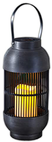 LED Solar Laterne mit flackernder LED Kerze Solarlaterne Wetterfest Hängelampe Dekolampe Solarleuchte Solarlampe