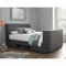 Brooke TV Bed Frame with Ottoman Storage & 4.1 Bluetooth Speaker System (Grey, Super King)