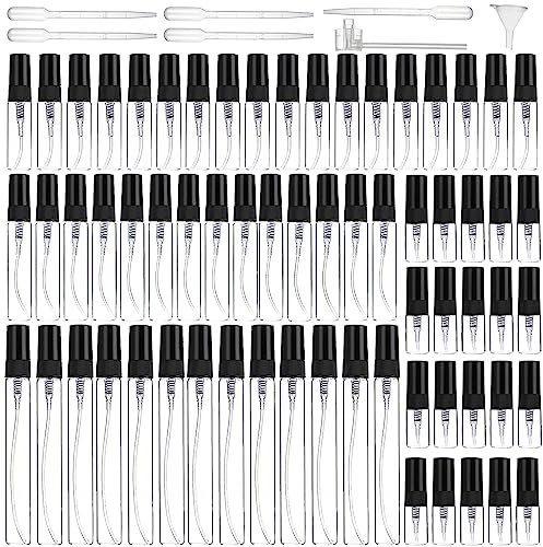 SENENQU 107er-Set 2ml,3ml,5ml,10ml Parfumzerstäuber Glas, Mini Sprühflasche Parfum Transparent, Leer Zerstäuber Sprühflaschen, Duftproben Fläschchen für Parfüm, Körperpflege Flüssigkeit, Kosmetik