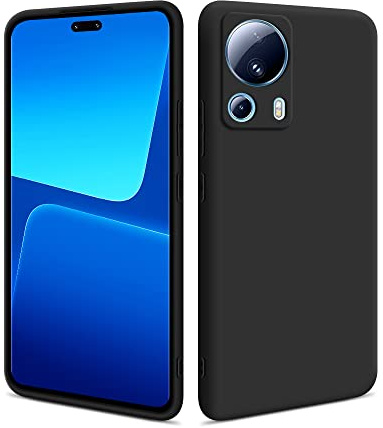HSP Hülle für Xiaomi 13 Lite, Silikon Handyhülle, Dünn Case, Slim, Schwarz | Kameraschutz, matt, passgenaue Aussparungen, erhöhte Ränder, Handy Schutzhülle, Silikonhülle, Phone Cover, Silicone