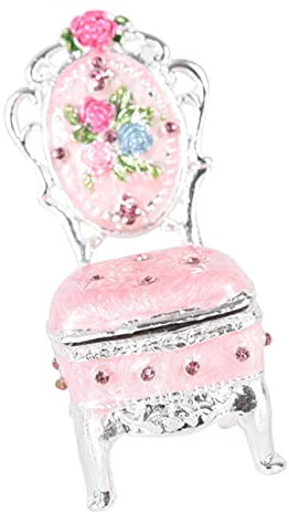 Cabilock Boîte Boîte à Bijoux Chaise Cas De Stockage De Bijoux Une Demande En Mariage Étui à Bijoux Magnétique Cadeau De Fête Des Mères Porte-boucles D'oreilles Chaises Gadgets Émail Métal