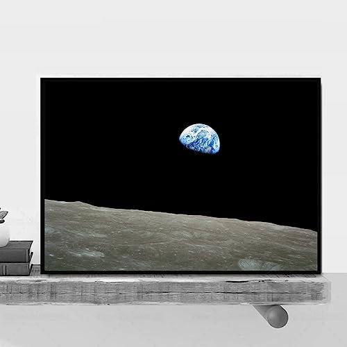 TANYANG Vintage Apollo 8 24. Dezember 1968 Earthrise Poster Klassischer Weltraum Foto Leinwand Malerei Wandkunst Wohnkultur 60X90Cm Kein Rahmen