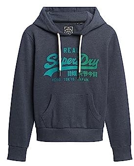 Superdry Tonal VL Graphic Hoodie Maillot de survêtement, Indigo Marl, 38 Femme