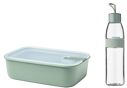 Mepal – Easy to go Set – Frischhaltedose EasyClip 1500 ml + Trinkflasche Ellipse 700 ml – Nordic Sage – bruchfestes Material - auslaufsicher - Spülmaschinengeeignet - ideal für Fitnessstudio und Büro