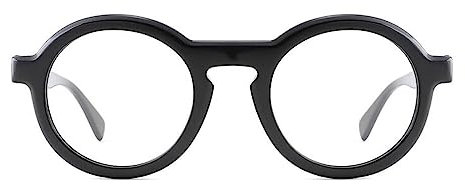 AOOLIA Stilvolle Runde Lesebrillen Sehhilfe Augenoptik Brille Lesehilfe für Damen Herren Blaufilter Brille für PC TV Gaming & Handy (Schwarz, 3, Dioptrien)
